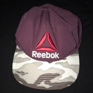 Maroon and camp Reebok hat